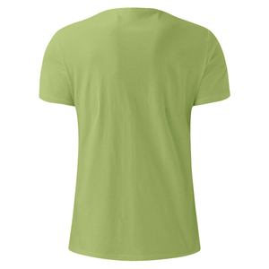 OEM Diseño de logotipo personalizado Hombres Mujeres 100% Algodón Verde claro Camiseta de gran tamaño O-cuello de manga corta Casual Tallas grandes Sólido ODM - Product Image 2