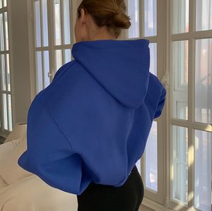 High Quality 100% Cotton Winter <b>Thick</b> <b>Fleece</b> Pullover Hooded Streetwear Quick Dry Pocket Gym Active Running Long Sleeve - Product Image 2