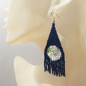 ต่างหูประดับลูกปัดแก้วแท้ทันสมัยทันสมัยต่างหูน้ำหนักเบามีพู่ห้อยสไตล์พื้นเมืองสไตล์โบฮีเมียนสำหรับสาวๆผู้หญิง - Product Image 2