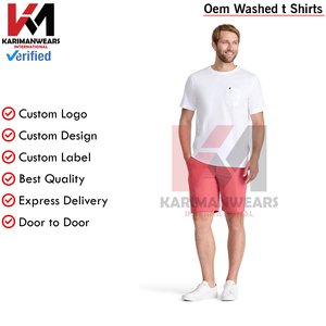 Camisetas de lavado suave de agua salada para hombre, ropa informal transpirable, camisetas con estampado de logotipo personalizado, precio al por mayor - Product Image 3