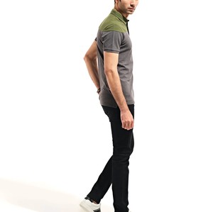 Nouvelle tendance Polo PK tissu deux tons couleur à manches courtes et col Polo de Golf hommes OEM Double Jersey Polo coupe décontractée - Product Image 6