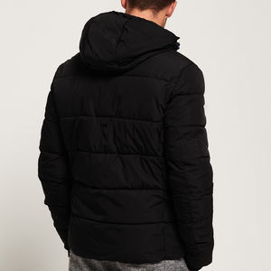 Chaqueta acolchada de invierno negra Lisa OEM con bolsillos ocultos Forro grueso y cálido Ropa para exteriores Chaquetas con burbujas con logotipo personalizado - Product Image 3