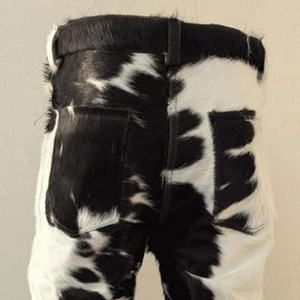 Pantalon pour homme en toile non tissée, sur mesure, tendance 2026, poids lourd, en cuir pleine fleur, taille mi-haute, devant plat, coupe droite, prix de gros - Product Image 6