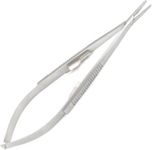 Porte-aiguilles de microchirurgie Castroviejo de haute qualité, en acier inoxydable, instrument manuel pour la chirurgie ophtalmique, certifié MOL CE - Product Image 1