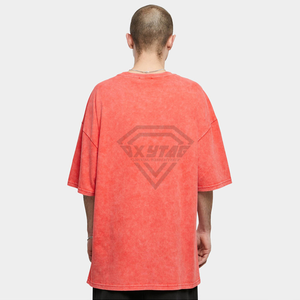 T-shirt imprimé personnalisé pour homme 100% coton T-shirt épais 250g/m2 lavable à l'acide T-shirt vintage anti-rides unisexe - Product Image 2