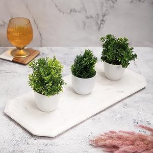 Plateau rectangulaire en marbre de style élégant pour servir des fruits, du thé, des desserts à la maison ou à l'hôtel pour les fêtes - Product Image 2