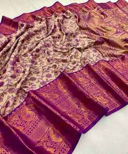 ชุดเจ้าสาวสไตล์โมเดิร์นผ้าไหมสารีกาญชิปุระมลูคสวยงาม เหมาะสําหรับงานแต่งงานแบบดั้งเดิม - Product Image 2