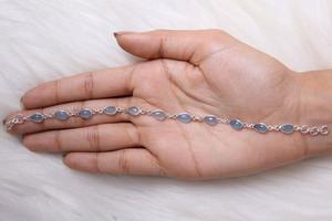 925 Sterling Silver Handmade Gemstone Calcedony Bracelet Bijoux 925 Solide Meilleure Qualité Cadeau De Mariage Bracelet De Designer Naturel - Product Image 4