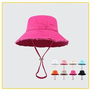 Sombrero de cubo personalizado moda al aire libre colorido ajustable sombrero de ala ancha logotipo personalizado agujero sombrero de cubo con tapa de cuerda personalizado - Product Image 2