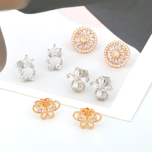 NYH Wholesale Fashion Korean Style <strong>CZ</strong> Jewelry Tiny Minimalist Zircon Stud Earring for Women Wedding Gift - Product Image 4