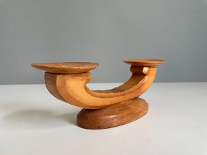 Bougeoir en bois à six colonnes, idéal pour la décoration intérieure, centre de table et éclairage festif, fabriqué à la main en Inde - Product Image 2