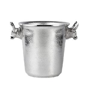 Simple Ultimate High Quality <b>Metal</b> Silver Finishing With Hammered Chilled Bottle Ice Bowl for Sale - Product Image 2