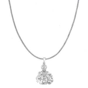 Colgante Zarkan Hanuman Ji con Cadena, Plata 925, Bañado en Oro Rosa y Rodio, Joyería Religiosa de la India - Product Image 2