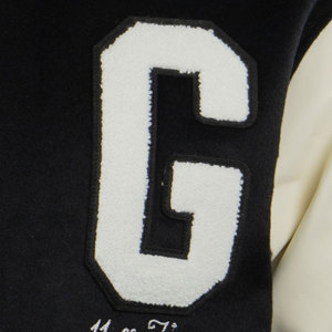 Parches de chenilla bordados a medida, chaquetas de béisbol Letterman, camiseta de béisbol en blanco y negro para adultos - Product Image 6