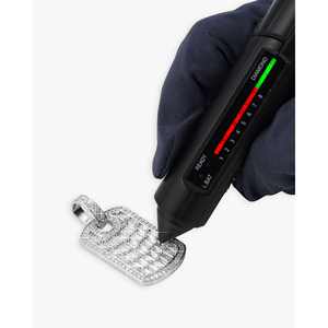 Colliers en or 14 carats avec pendentif plaque militaire en moissanite taille baguette et diamants - Product Image 5