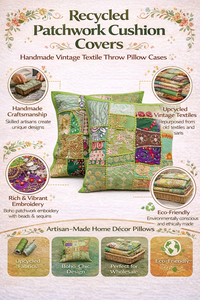 Fundas de Cojín Recicladas de Lujo con Diseño de Parches a Rayas, Hechas a Mano, Portátiles, Vintage, Textiles, Decoración del Hogar, Venta al Por Mayor - Product Image 6