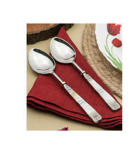 Cuchara y tenedor con mango de nácar, utensilios de cocina, cubiertos de acero inoxidable y fregona de proveedor mayorista, artículos de vajilla - Product Image 4