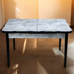 โต๊ะรับประทานอาหารกระจกแบบทันสมัยเก้าอี้พับได้ตั้งโต๊ะที่เป็นมิตรต่ออพาร์ทเมนต์เก้าอี้แสนสบายประหยัดพื้นที่ในราคาโรงงาน - Product Image 1