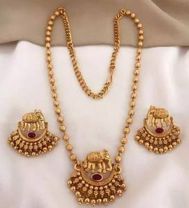 South Iindian Kundan Temple <b>Jewellery</b> Traditional Antique Bridal Wedding <b>Jewellery</b> Heavy Gold Plated <b>Women</b> <b>Jewellery</b> <b>Set</b> <b>Women</b> - Product Image 2