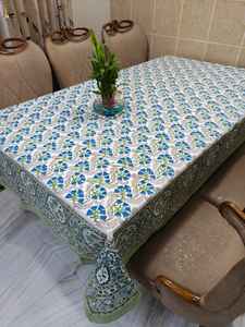 Mantel elegante de algodón 100% con diseño Floral, hecho a mano, tradicional artesanal, estampado de bloques a mano, cubierta de mesa elegante hecha a mano - Product Image 2