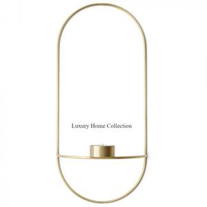 Support de lampe à thé de table décoratif attrayant et récipient de cire de bougie forme ronde support en verre de couleur or de forme cylindrique - Product Image 6