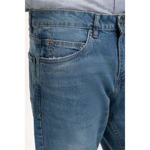 Pantalon en jean délavé coupe droite taille mi-haute style vintage, jambe large, brodé, déchiré, coupe ample, style hip-hop hiver -MN-JNS-SS25-012 - Product Image 3