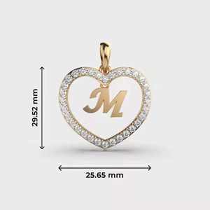 Colgante de Plata en Forma de Corazón Personalizado con Moissanita, Diseño de Alfabeto de Amor, Chapado en Rodio, Joyería Fina al por Mayor Sin Cadena - Product Image 4