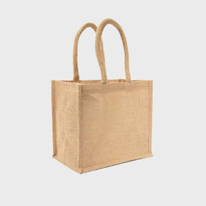 <b>Medium</b> Natural Jute Beach <b>Bag</b> with Padded Rope Handles Custom or Screen Printing for Daily Use or Advertising - Product Image 1