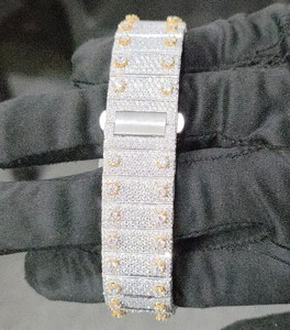 Relojes de Pulsera de Lujo para Hombre, de Cuarzo, Acero Inoxidable, Cuadrados, Modernos, con Moissanita VVS, Estilo Hip Hop con Diamantes - Product Image 3