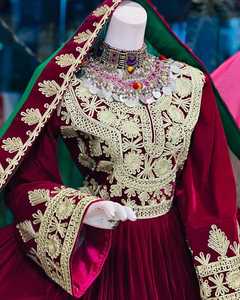 Vestido Afgano Kuchi de la Mejor Calidad al por Mayor, Vestido Tradicional Banjara con Bordado, Decoración de Encaje, Tela Personalizada, Botón Sólido - Product Image 3