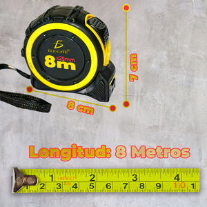 Misuratore a nastro magnetico bifacciale da 8M con lama in acciaio inossidabile e gancio True Zero, sistema di misurazione metrico e imperiale - Product Image 4