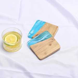 Sous-verres en résine bleu royal et brun, style classique, sous-verres tendance, outils de cuisine fantaisistes, tapis/serviette pour verre/tasse - Product Image 2