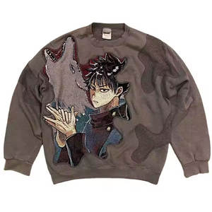 Pull en coton polaire à col rond personnalisé Sweat-shirt vintage pour femme à col rond surdimensionné - Product Image 1