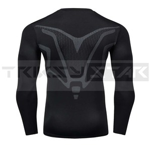 Camiseta Térmica Deportiva de Manga Corta para Hombre, 100% Algodón, Compresión Muscular, Culturismo, Running, Ecológica, Cuello Alto - Product Image 1