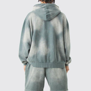 Sudadera con Capucha Personalizada, Estilo Vintage, Desgastada, Corta, para Hombre, Lavada con Ácido, Efecto Decolorado por el Sol, Impresión Personalizada, Invierno, 2 Piezas, 100% Algodón - Product Image 4