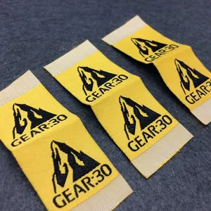 Venta al por mayor de etiquetas de poliéster tejidas de Damasco logotipo de marca privada para prendas de vestir accesorios de ropa etiquetas tejidas para ropa - Product Image 3