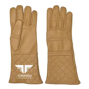 Gran oferta de guantes de esgrima de invierno, guantes de moda acolchados de cuero de alta calidad con guantes de esgrima de cuero personalizados OEM