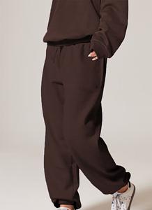 High Quality 100% Cotton Fleece 400 GSM Heavyweight Quater Zip Up Hoodie & Jogger <b>Set</b> Custom Printed Logo Tracksuit For Women - Product Image 2