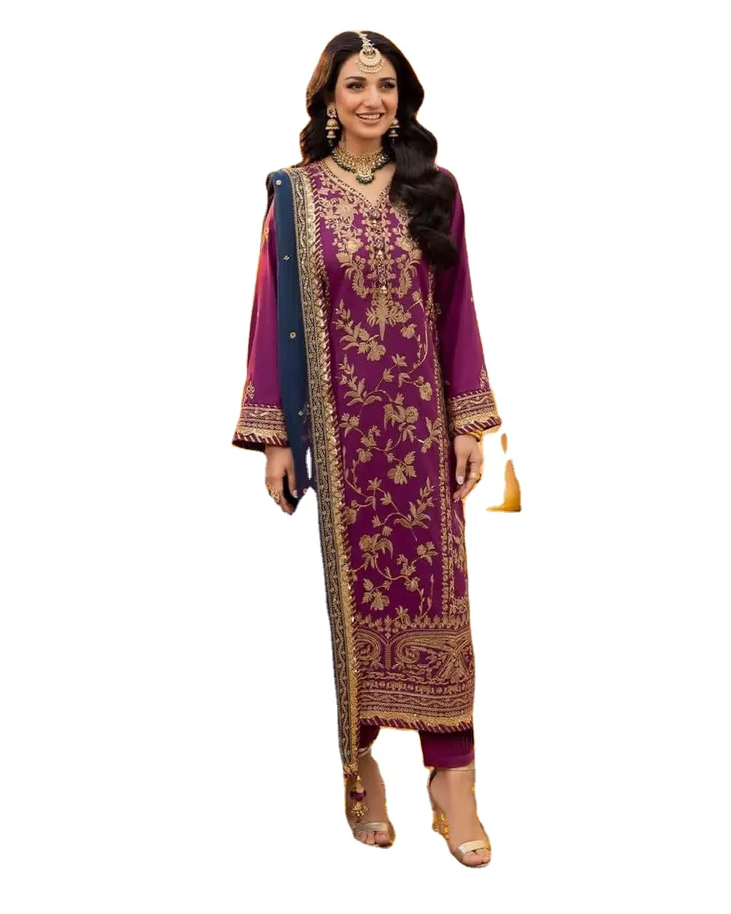 Vestido Salwar Kameez indiano paquistanês para festas, vestido de pano para Eid, coleção de pano para Punjabi Dhoti, novo design, mais vendido em Bollywood