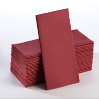 Serviettes de table pliées en papier de qualité alimentaire bordeaux, aspect lin, luxe moderne, 16x16, douces, absorbantes, biodégradables, jetables, pour fêtes