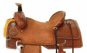High Quality Customizable Western Saddle Rough Leather Seat <b>Long</b> Durable <b>Matching</b> Head Stall Breast Plate Portable Design - Product Image 2