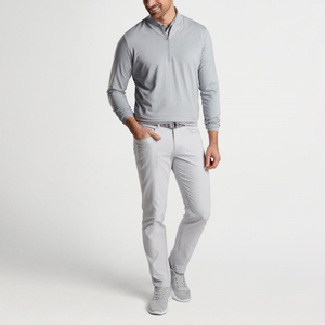 Pull à col montant décontracté personnalisé, col de baseball, manches longues, léger, quart de zip, en coton mélangé - Product Image 2