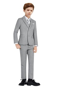 ชุดสูทเด็กผู้ชายงานแต่งงานแบบแฮนด์เมด ทรงเพนท์โค้ท ทรงเข้ารูป ชุดสูทลำลองสำหรับงานวันเกิด ชุดเบลเซอร์และกางเกงขายส่งแบบรับผลิตตามสั่ง จำนวนมาก - Product Image 4