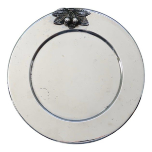 Assiettes rondes en métal argenté, design texturé élégant pour les mariages, les dîners, les événements, la décoration de table, la vaisselle - Product Image 3