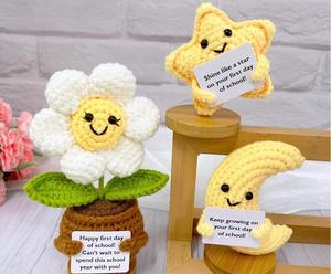 Adorable Crochet animaux en peluche <span class=keywords><strong>Pizza</strong></span> Crochets benne à ordures feu tricot poupée jouets positifs minuscule flamant rose artisanat décoration de la maison - Product Image 1