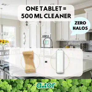 Eco Friendly Water-Soluble Effervescent Tablet For Kitchen Powerfull Cleaning Green Colour Eco Label Made In Italy