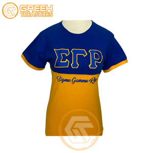 Camiseta de Jersey de algodón de alta calidad Sigma Gamma Rho Mujeres Ropa de hermandad personalizada Transpirable Impreso Ropa griega Verano - Product Image 3