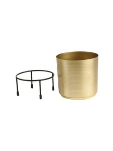 กระถางโลหะพร้อมขาตั้งดีไซน์ซับทองสำหรับใช้ในสวนบ้าน - Product Image 3