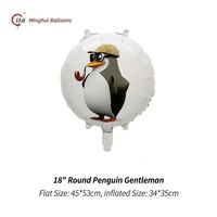 Globos de Aluminio de la Serie Pingüino al por Mayor, Globos de Animales de Dibujos Animados Flotantes con Helio para Decoración de Fiestas de Cumpleaños Infantiles