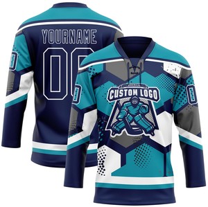 Jersey de Hockey sobre Hielo Transpirable con Cordones, 100% Poliéster, Impresión Digital, Secado Rápido, Antibacterial, Personalizable con Nombres/Números/Logotipos de Equipo - Product Image 6